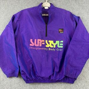 Vintage Surf Style Interplanetary Body Gear Iridescent Purple Pullover One Size